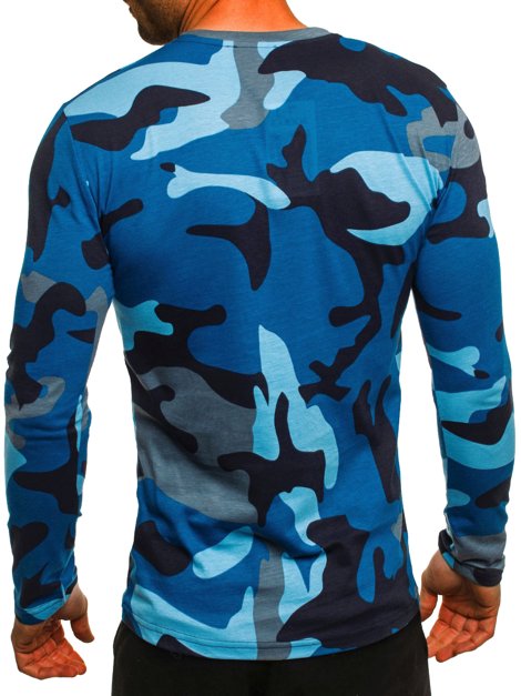 ATHLETIC 1086 Мъжка блуза с дълъг ръкав синя