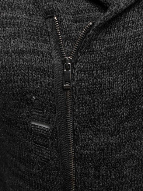 BREEZY B9027S Мъжки пуловер графитен