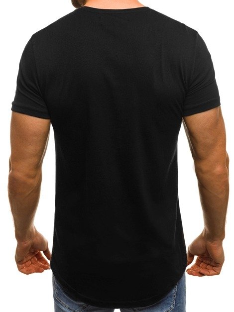 OZONEE B/181199 Мъжка тениска черно-бяла