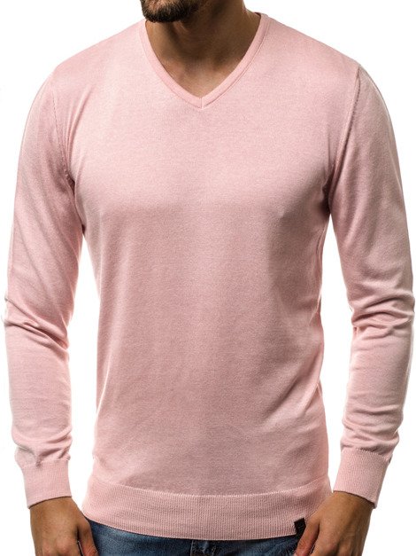 OZONEE B/2390 Мъжки пуловер розов