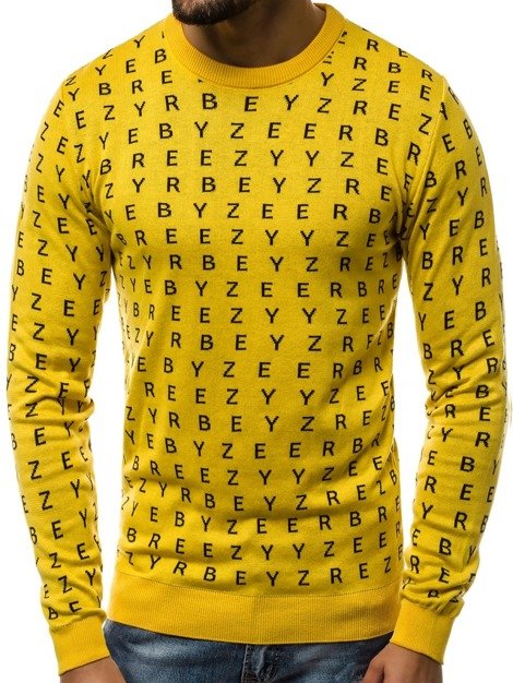OZONEE B/2397 Мъжки пуловер жълт