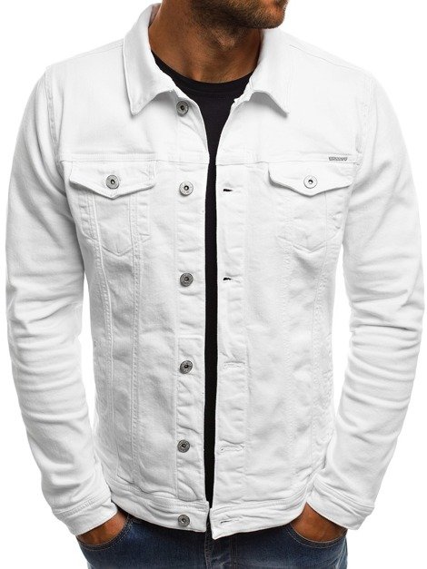 OZONEE B/5002X Мъжко джинсово яке бяло