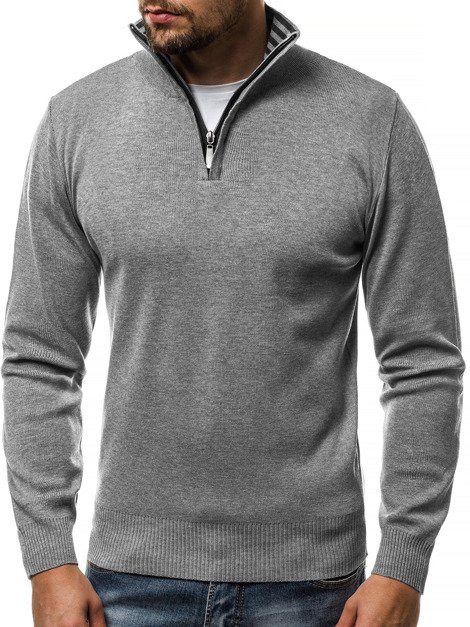 OZONEE HR/1878 Мъжки пуловер сив