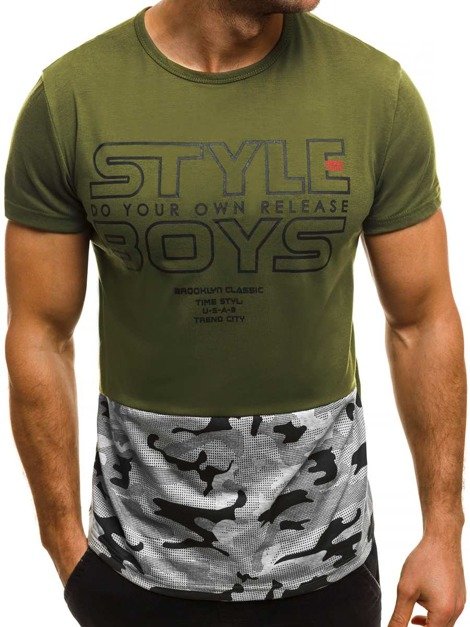 OZONEE JS/SS351 Мъжка тениска зелена