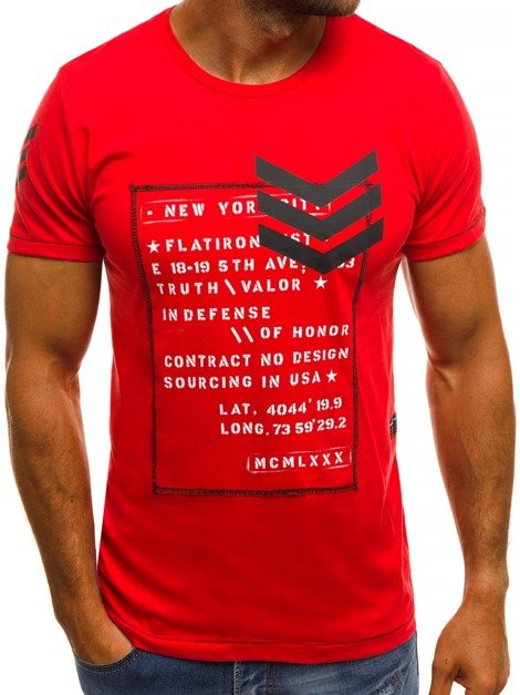 OZONEE MECH/2079T Мъжка тениска червена