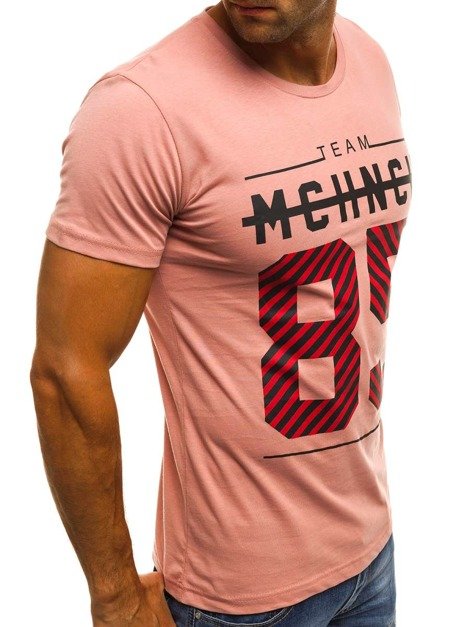 OZONEE MECH/2082 Мъжка тениска розова
