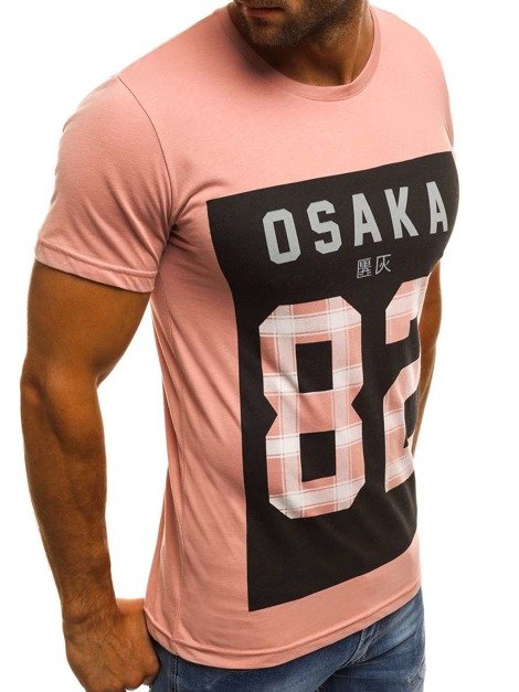 OZONEE MECH/2094 Мъжка тениска розова