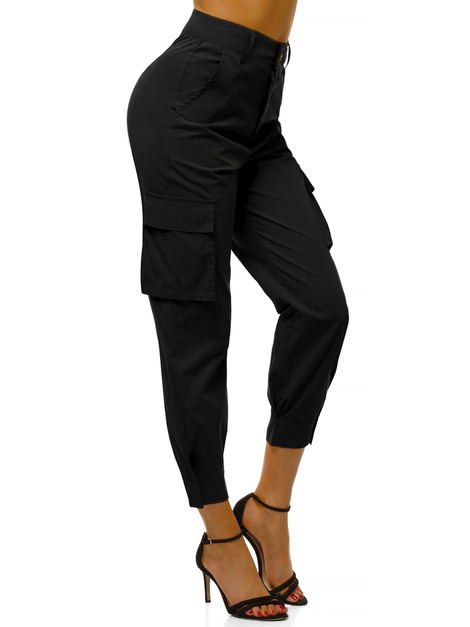Дамски панталони с джоггери черни OZONEE O/HM002
