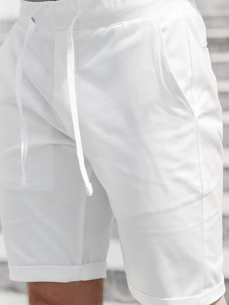 Къси панталони джинс бяло OZONEE DJ/1010