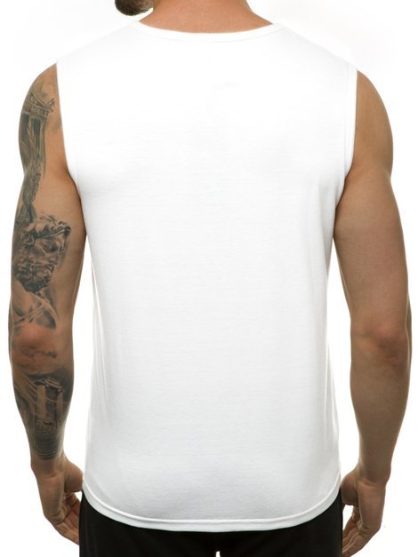 Мъжка тениска без ръкав бяла OZONEE JS/KS2077