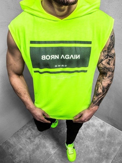 Мъжка тениска без ръкав зелена-неон OZONEE MACH/M1152Z