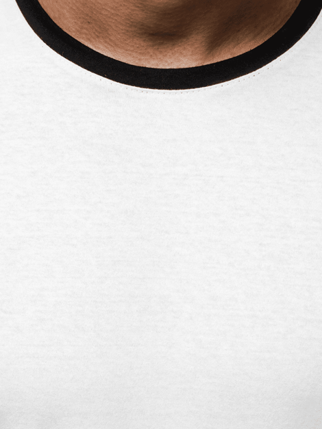 Мъжка тениска бяло-черна OZONEE O/1177 