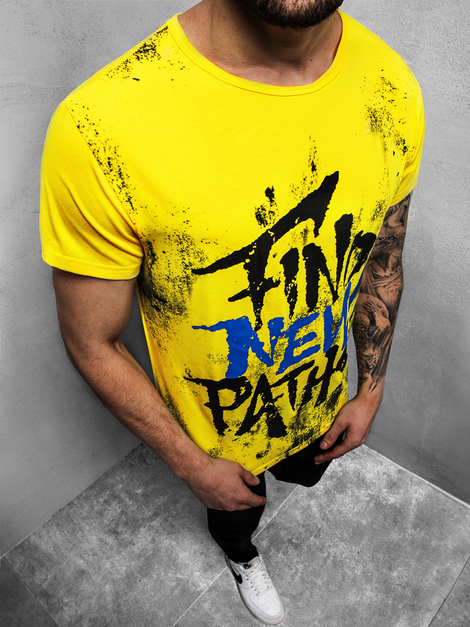 Мъжка тениска жълт OZONEE JS/KS2013Z