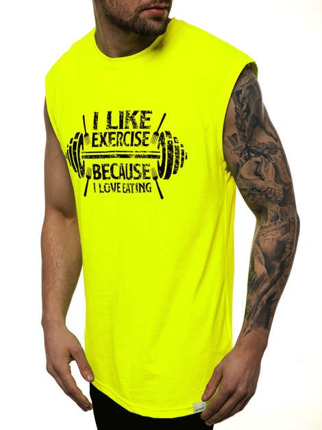 Мъжка тениска жълт-неон OZONEE MACH/M1210