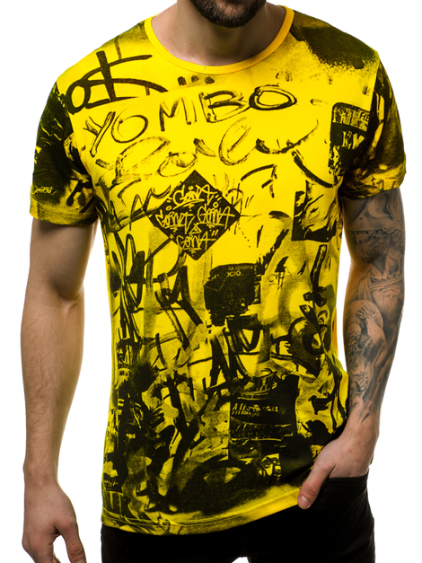 Мъжка тениска жълта OZONEE JS/KS1987