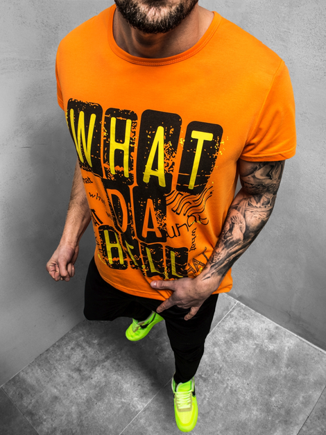 Мъжка тениска оранжев OZONEE JS/KS1996Z