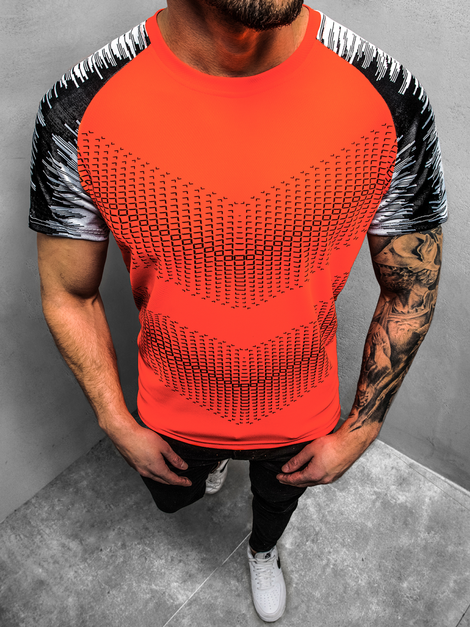 Мъжка тениска оранжев OZONEE JS/KS2061Z