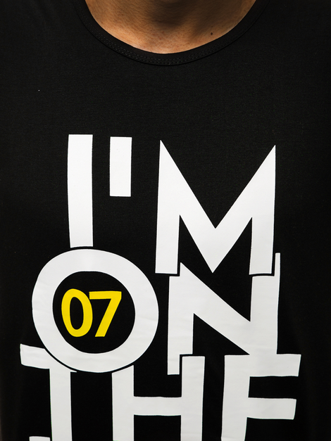 Мъжка тениска черна OZONEE JS/KS2078Z