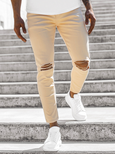 Мъжки джинси бежово OZONEE DP/596