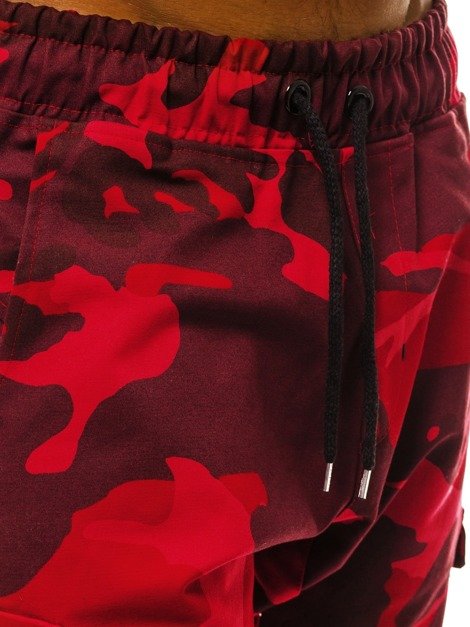 Мъжки панталони JOGGER червено-камуфлажни OZONEE A/705
