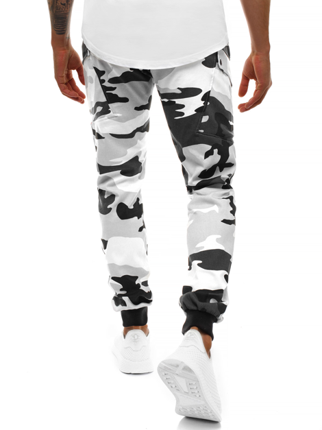 Мъжки панталони JOGGER черно-бяло OZONEE O/11103