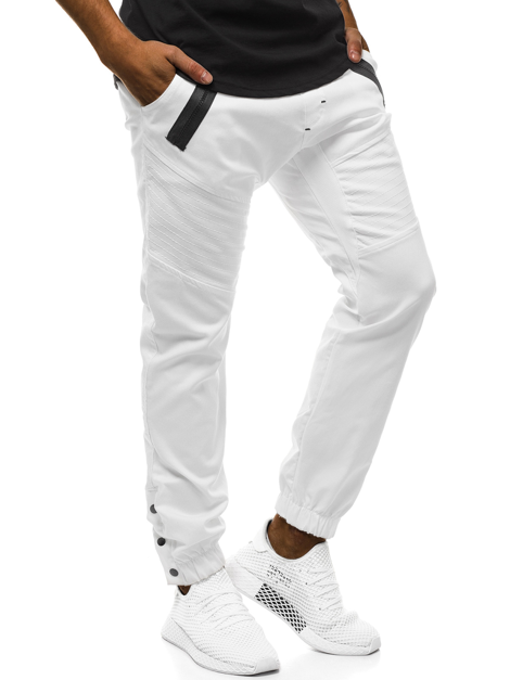 Мъжки панталони Чино JOGER бяло OZONEE A/0952