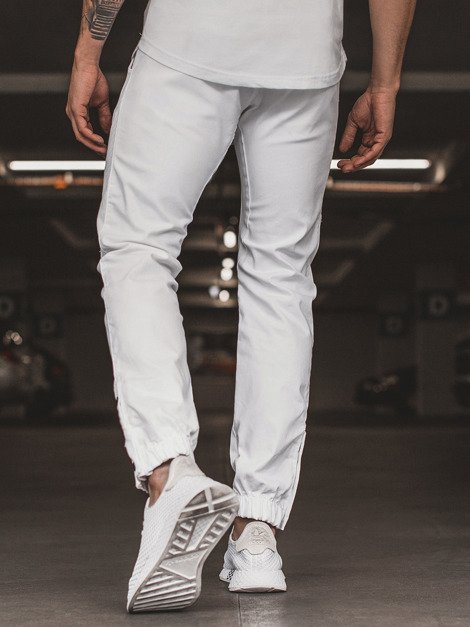 Мъжки панталони Чино JOGER бяло OZONEE A/0952