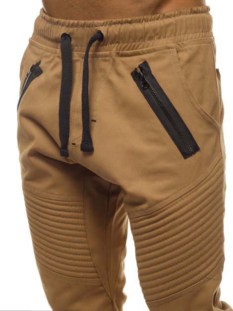 Мъжки панталони Чино JOGGER камел OZONEE A/0952