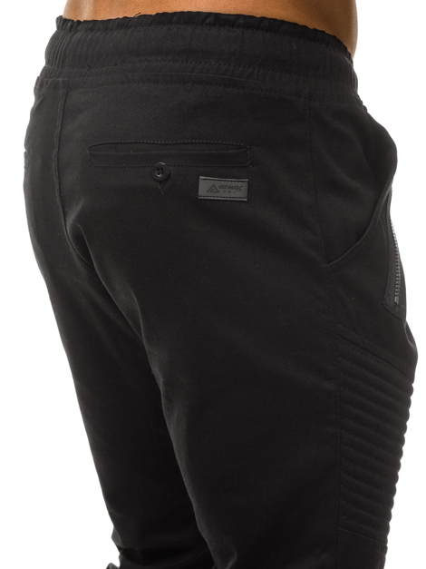 Мъжки панталони Чино JOGGER черни OZONEE A/0952