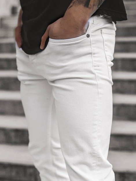 Мъжки панталони бяло OZONEE B/55021S