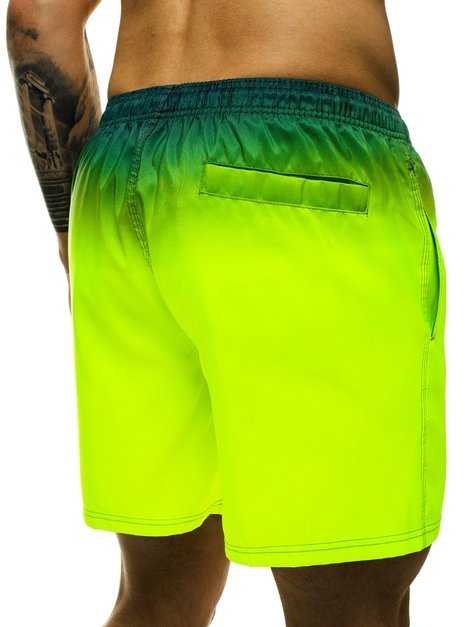 Мъжки плувни шорти зелено жълто OZONEE ST008-9