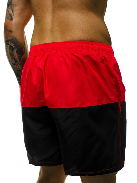Мъжки плувни шорти червено-черно OZONEE JS/YW02065