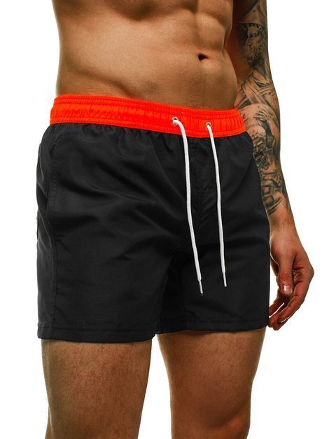 Мъжки плувни шорти черно и оранжево OZONEE ST004-8
