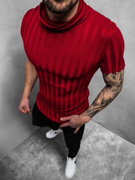 Мъжки пуловер бордо OZONEE L/2294Z