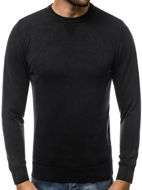 Мъжки пуловер черен OZONEE BL/M021