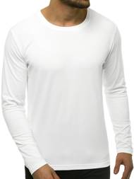 Мъжка блуза с дълъг ръкав бял OZONEE JS/CX01