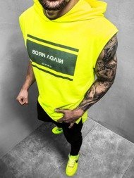 Мъжка тениска без ръкав жълт-неон OZONEE MACH/M1152Z