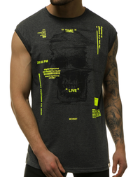 Мъжка тениска графитно жълто OZONEE MACH/M1212