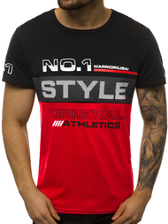 Мъжка тениска черно-червен OZONEE JS/SS10900