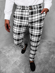 Мъжки панталони черно-бяло OZONEE DJ/5584