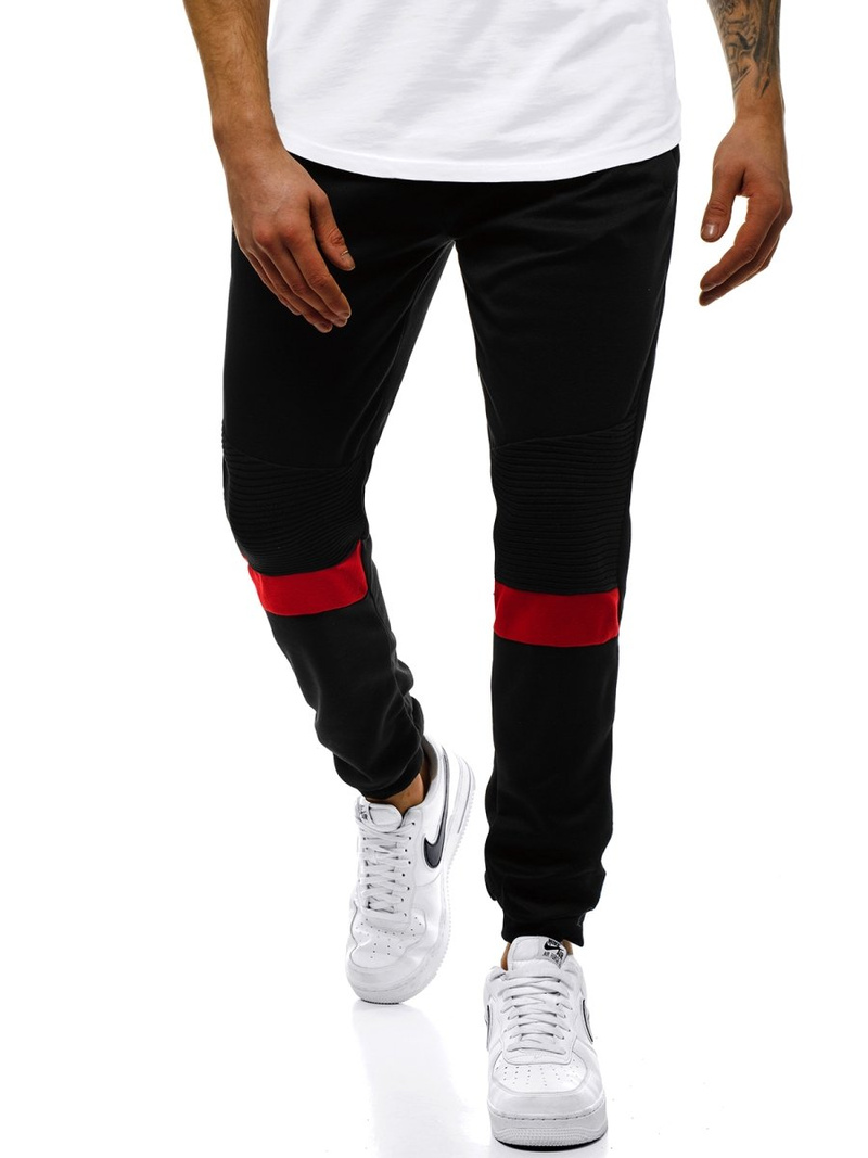 Мъжко долнище на анцуг черни OZONEE JS/JZ11016