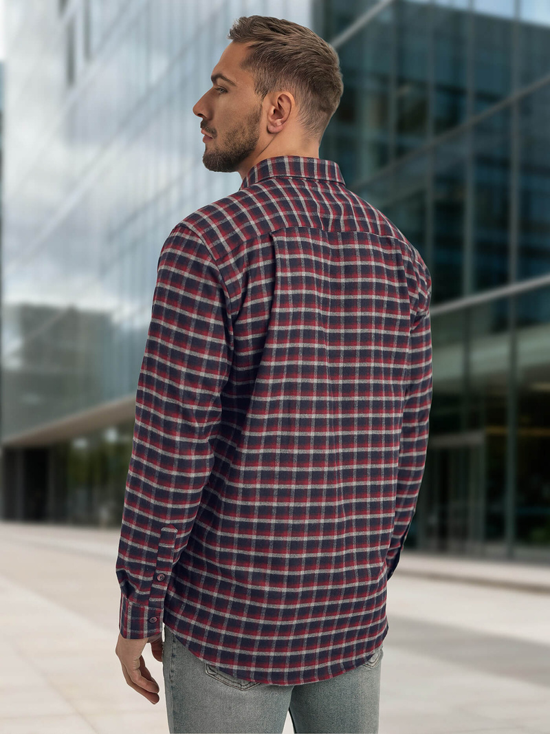 Мъжка риза бордо OZONEE V/V176