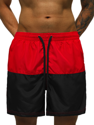 Мъжки плувни шорти червено-черно OZONEE JS/HM067