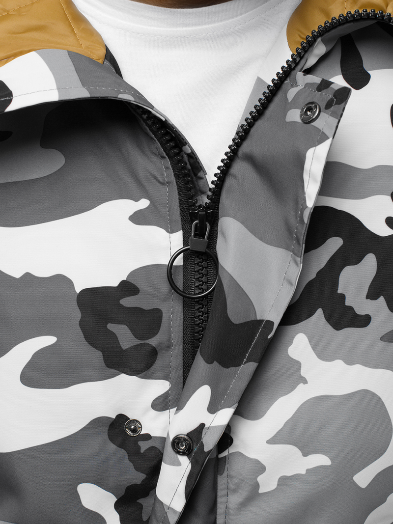 Мъжко яке камуфлаж сиво OZONEE JS/2019005