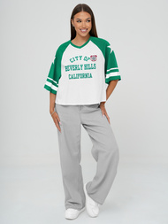 Дамска тениска бялозелен OZONEE JS/R62493