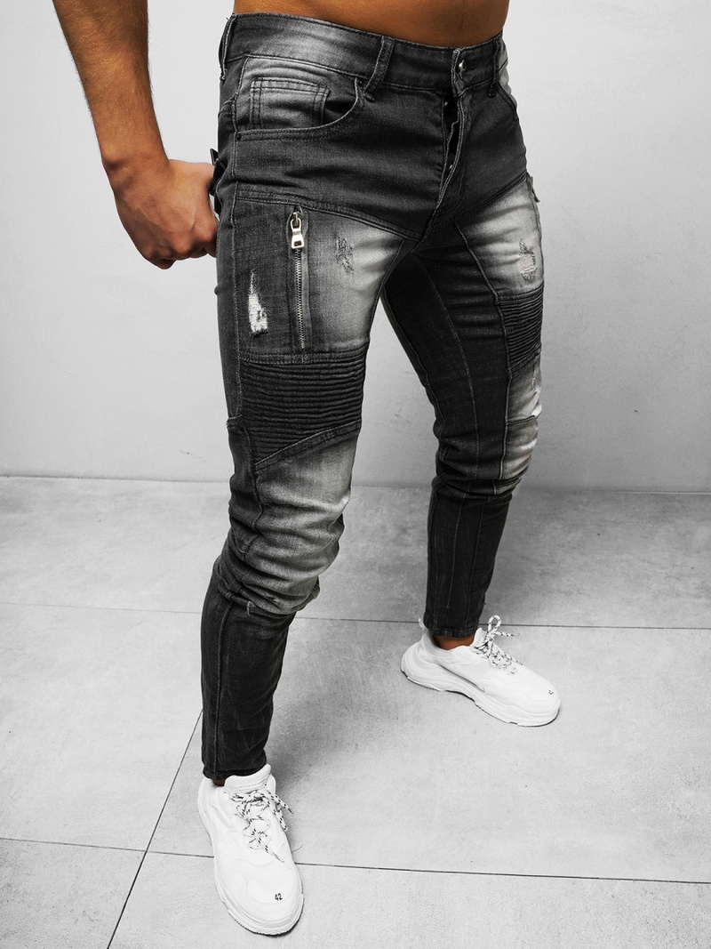 Мъжки дънки черни OZONEE NB/MP0046N