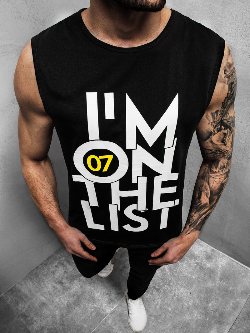 Мъжка тениска черна OZONEE JS/KS2078Z