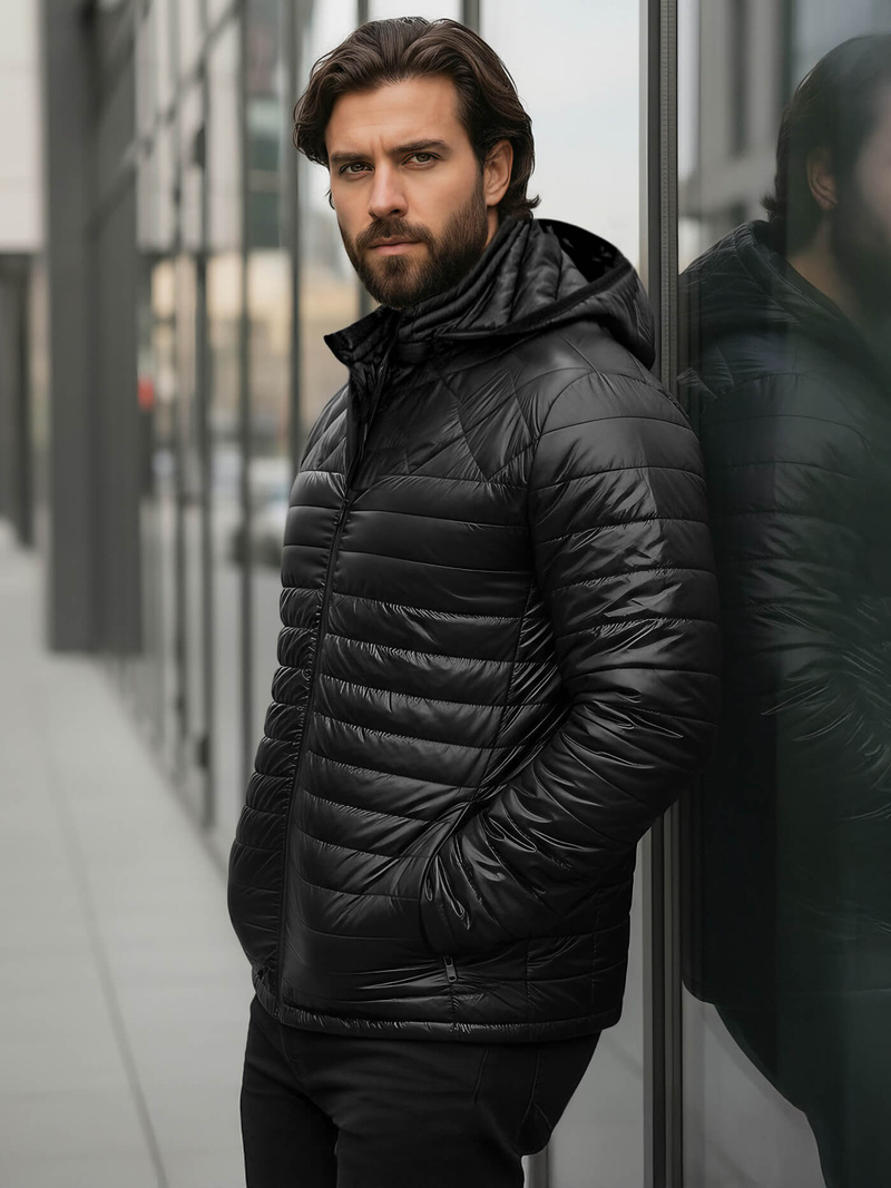 Мъжко яке черна OZONEE JS/16M9328/392BZ