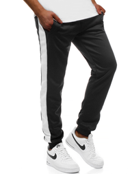 Мъжко долнище на анцуг черно-бяло OZONEE JS/JZ11003