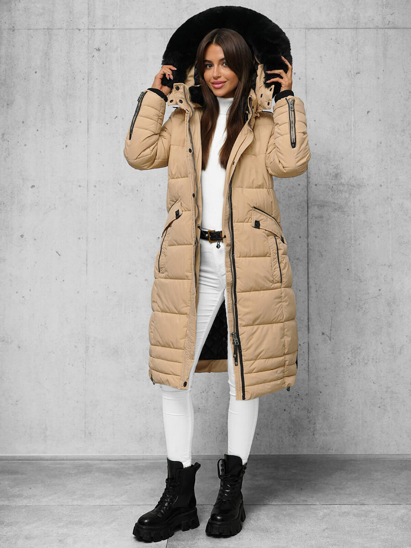 Дамско яке бежова OZONEE O/W377